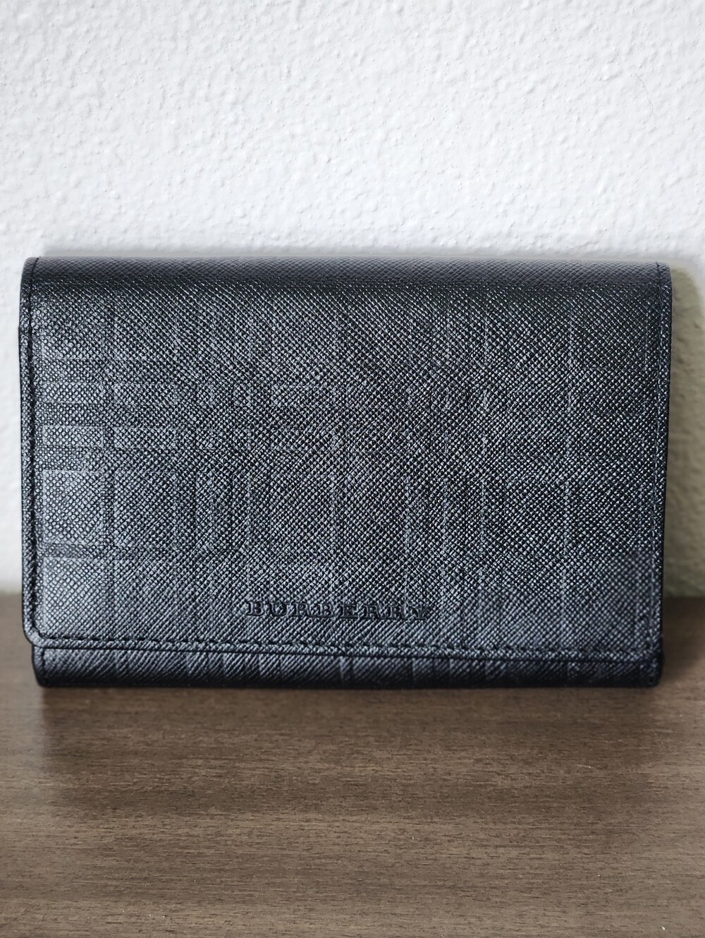 Burberry Black Textured Leather Wallet
